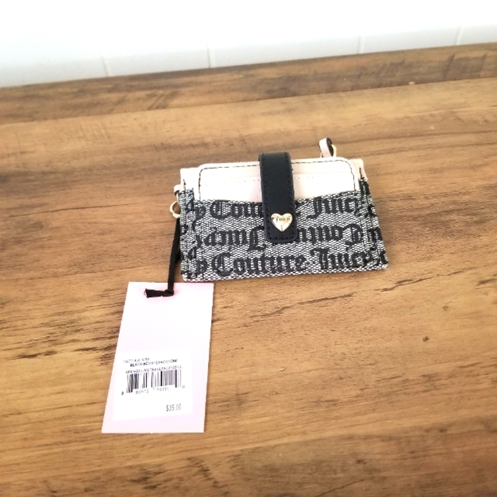 Juicy Couture Black and Cream Wallet-card holder